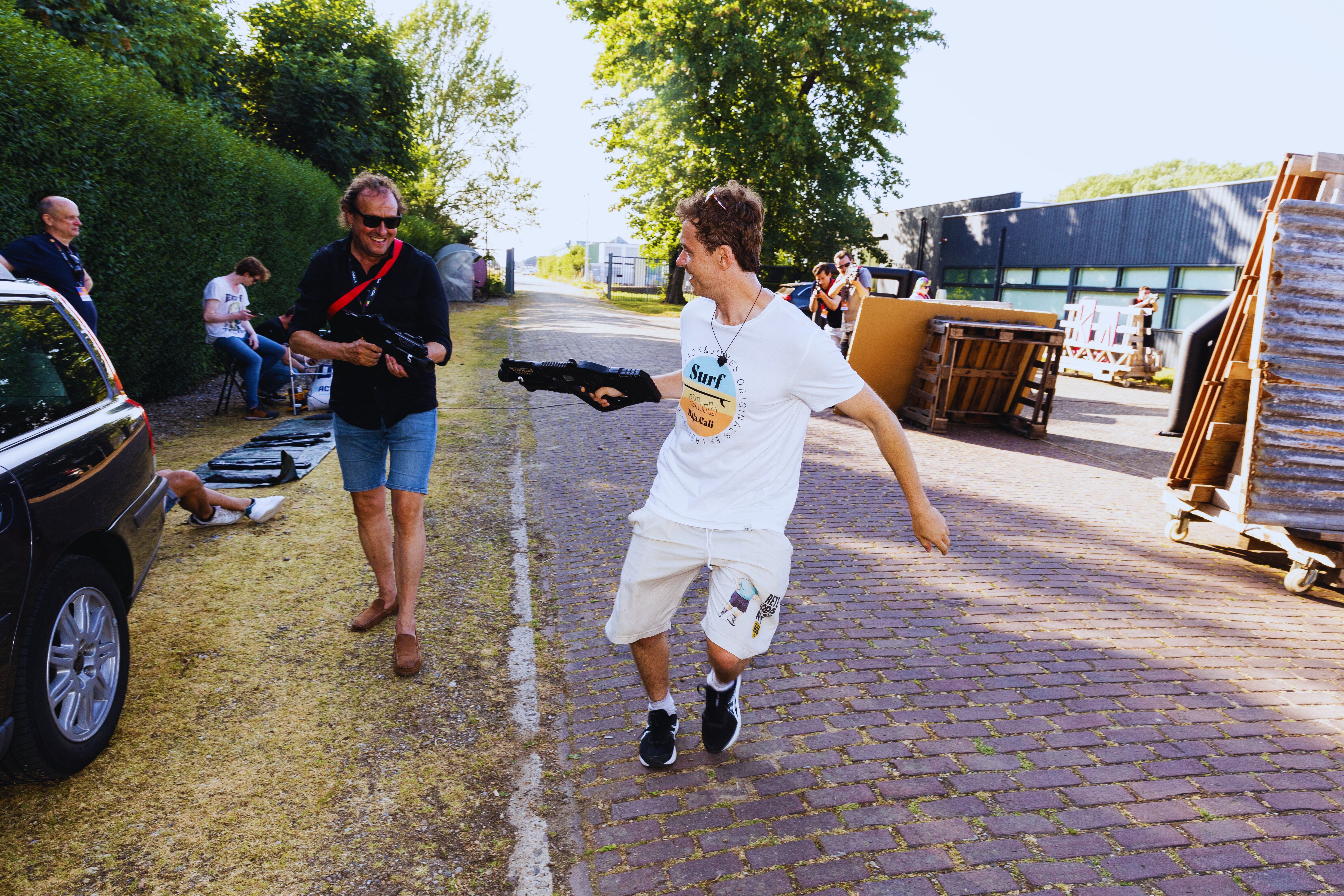 Lasergamen twee mannen in gevecht