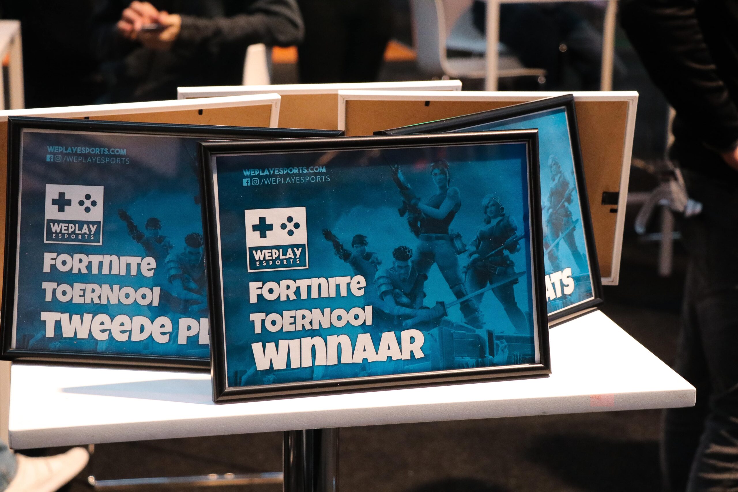 Certifcaten tijdens Fortnite toernooi van WePlay United