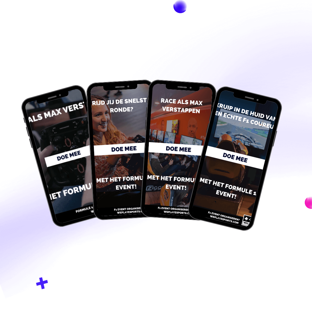 PR-kit die je ontvangt voor een F1 uitgebreid event van WePlay United