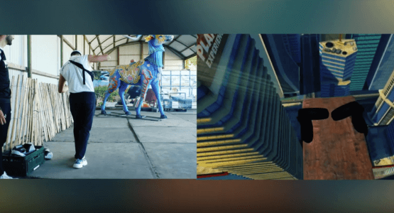 Virtual Reality VR plank lopen