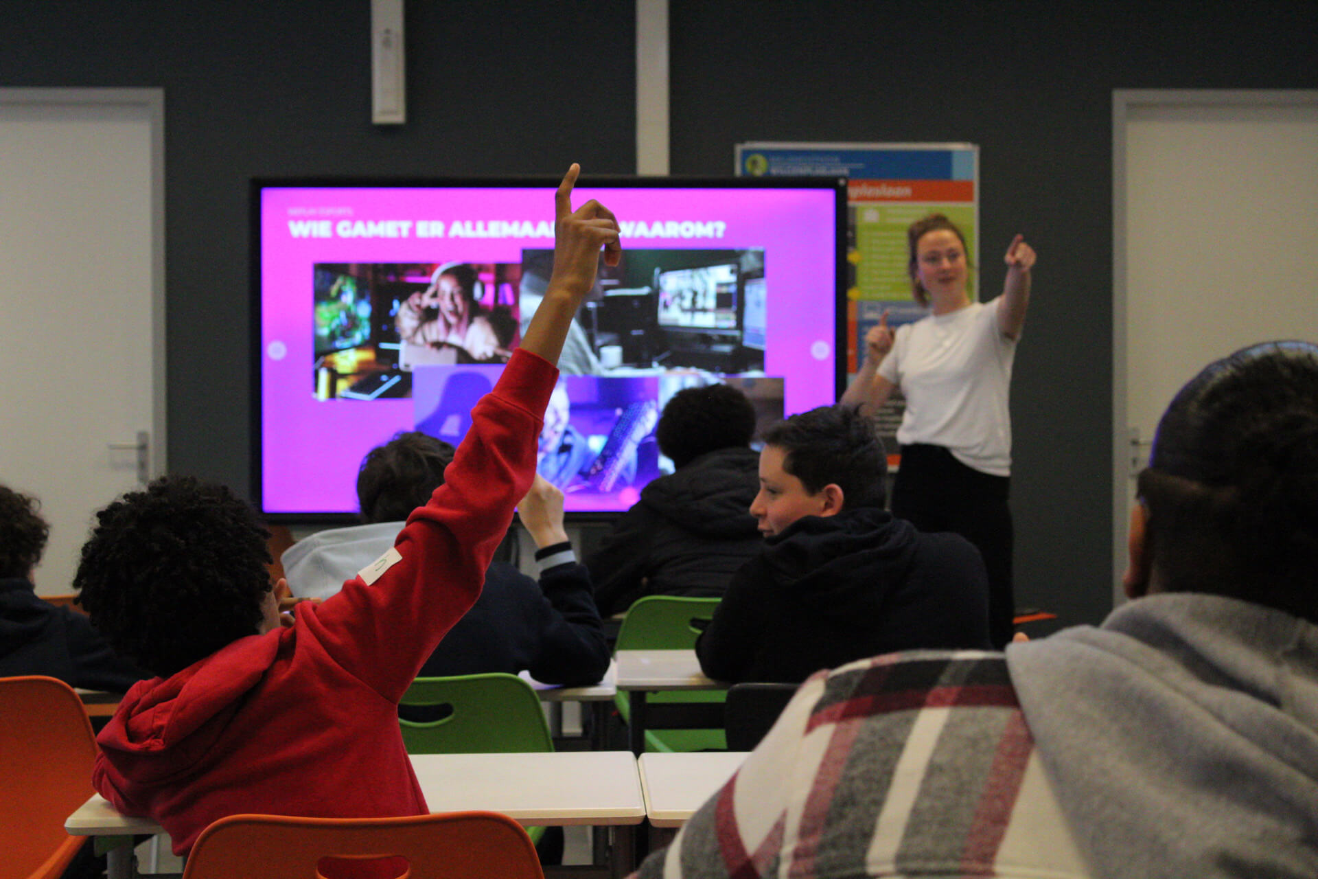 Presentatie verantwoord gamen met vraag van leerling